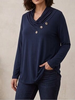 BloomChic Draped Long Sleeve Top